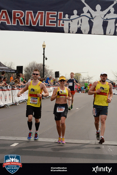 Maniacs crossing the finish line
